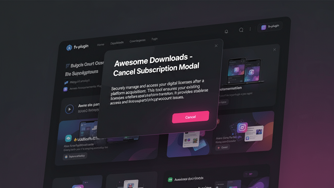 Preview of Awesome Downloads - Cancel Subscription Modal