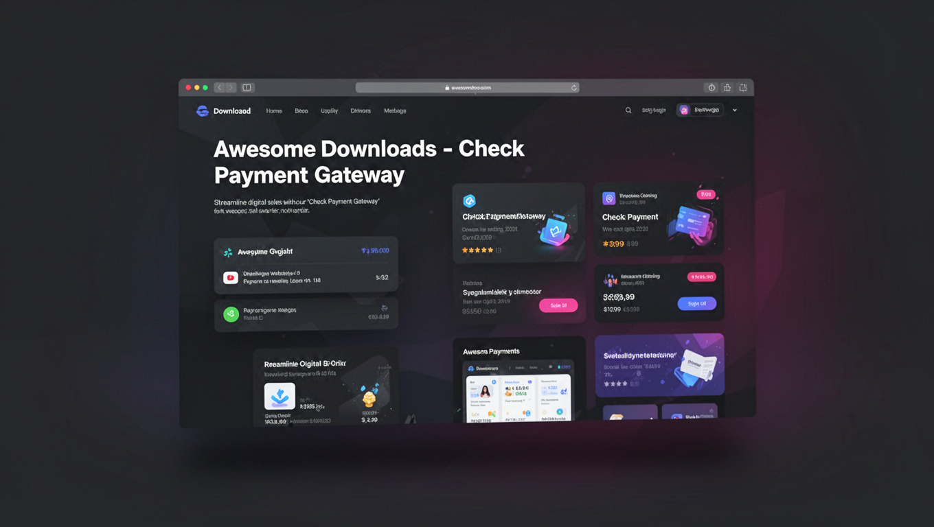 Preview of Awesome Downloads - Check Payment Gateway