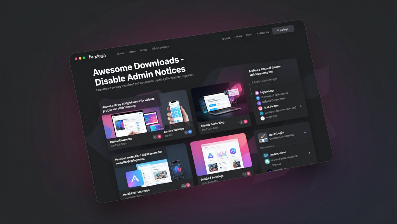 Preview of Awesome Downloads - Disable Admin Notices