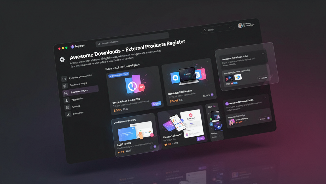 Preview of Awesome Downloads - External Products Register