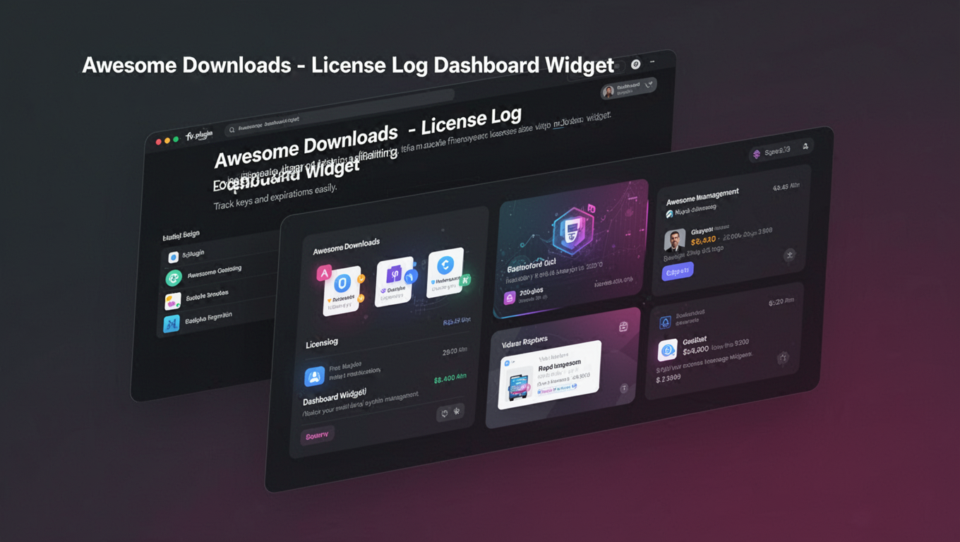 Preview of Awesome Downloads - License Log Dashboard Widget
