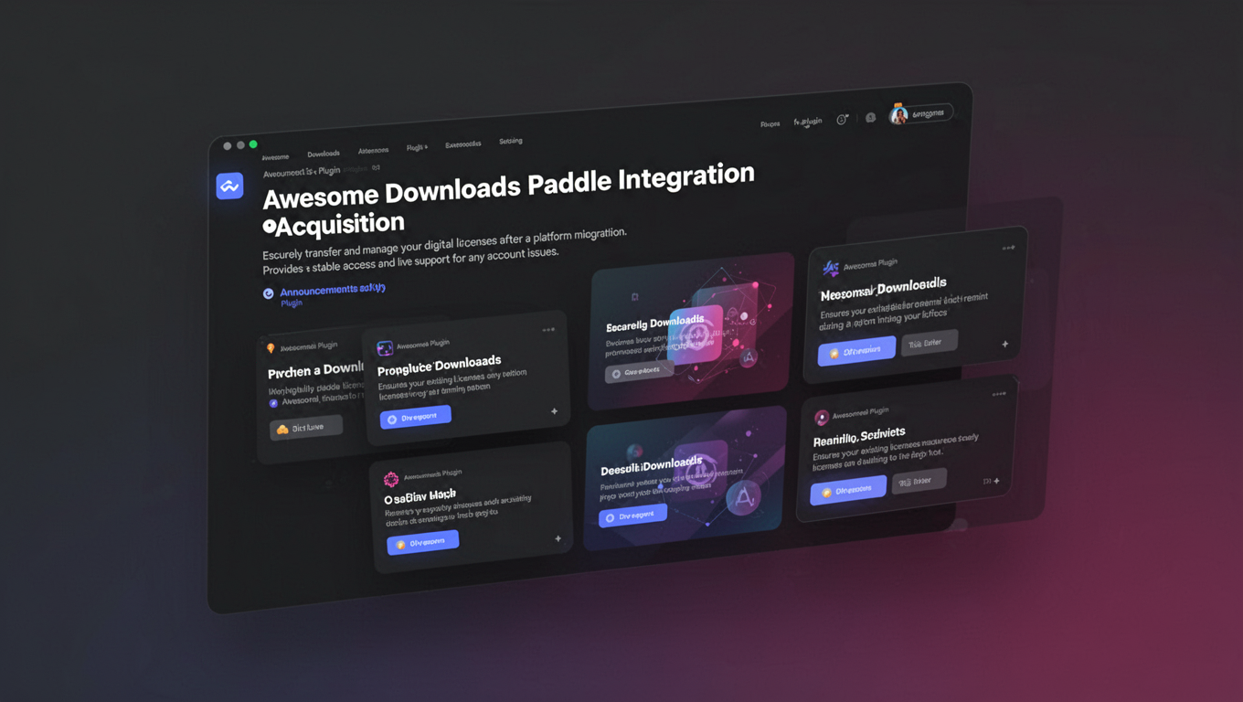 Preview of Awesome Downloads Paddle Integration