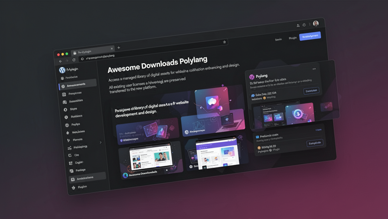 Preview of Awesome Downloads Polylang