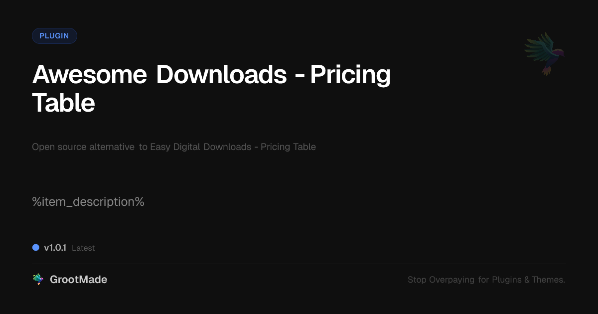 Preview of Awesome Downloads - Pricing Table