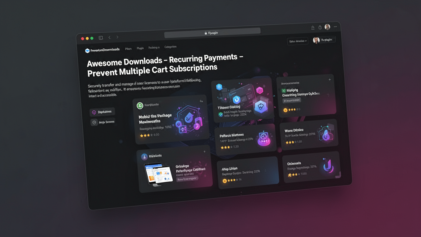 Preview of Awesome Downloads - Recurring Payments - Prevent Multiple Cart Subscriptions