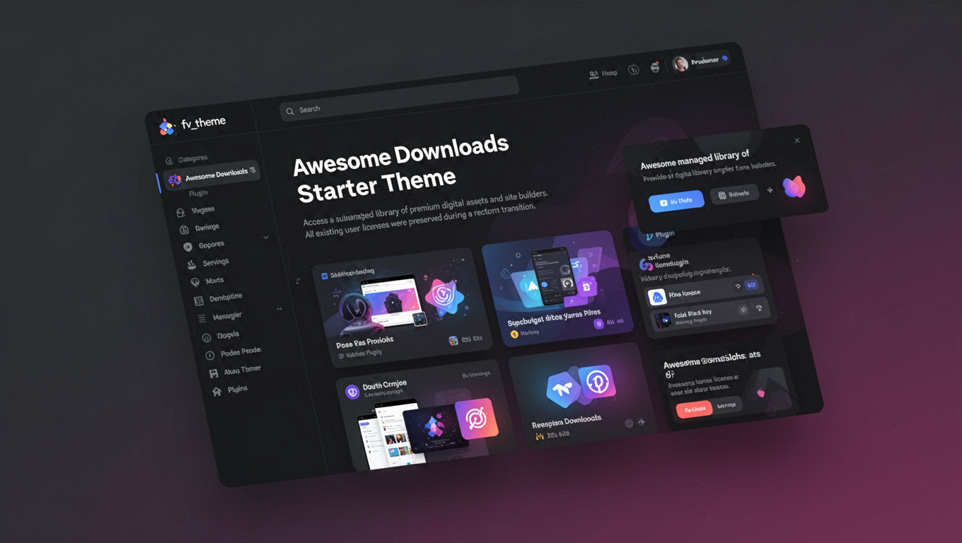 Preview of Awesome Downloads Starter Theme