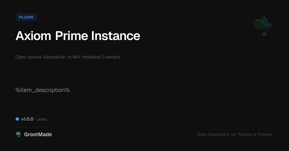 Preview of Axiom Prime Instance