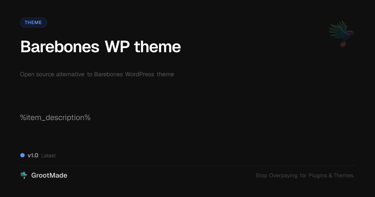 Preview of Barebones WP theme