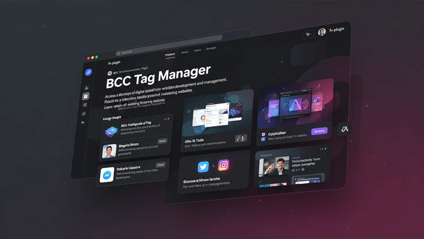 Preview of BCC Tag Manager