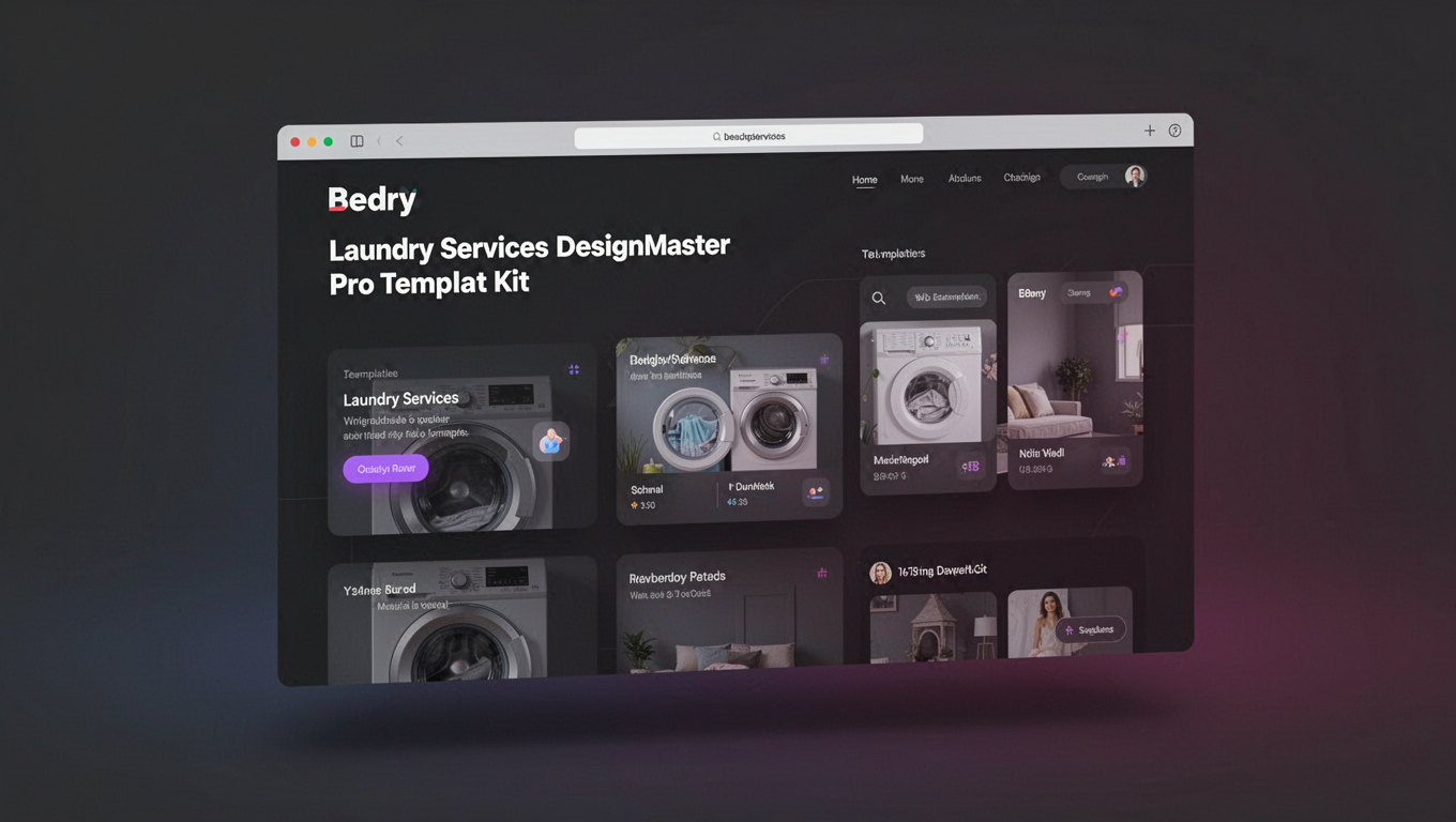 Preview of Bedry - Laundry Services DesignMaster Pro Templat Kit