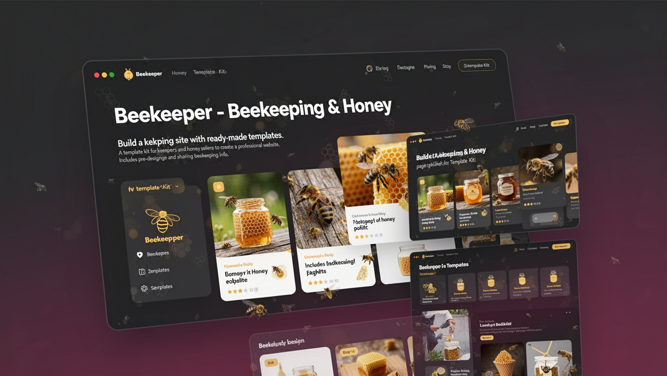 Preview of Beekeeper - Beekeeping & Honey Elementor Template Kit