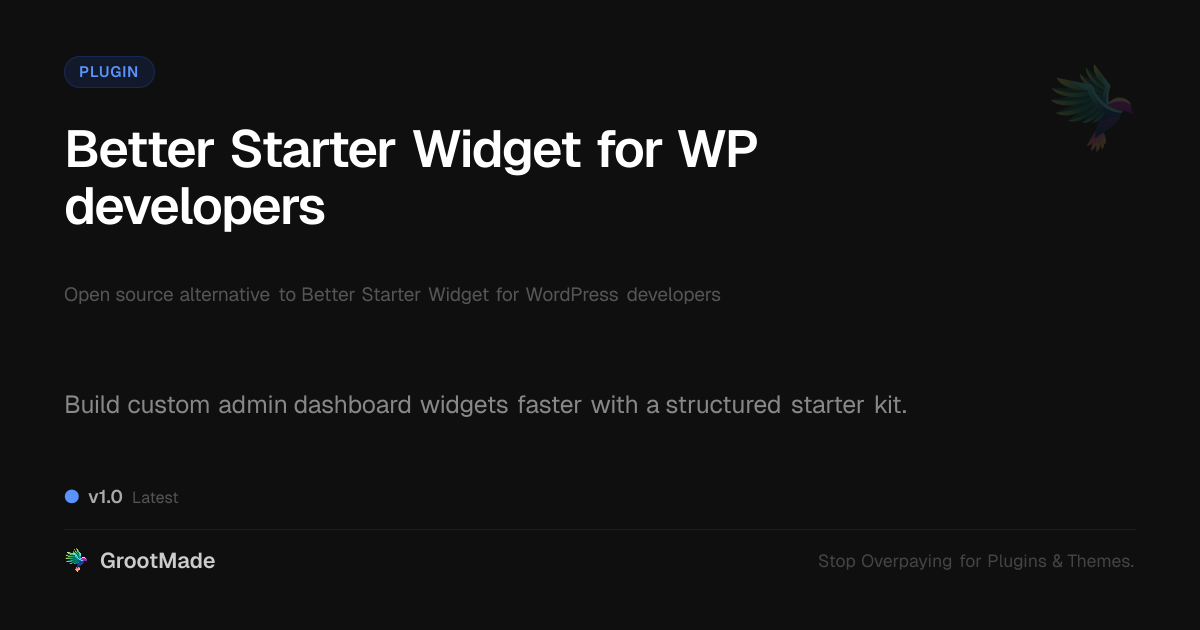 Preview of Better Starter Widget for WP developers