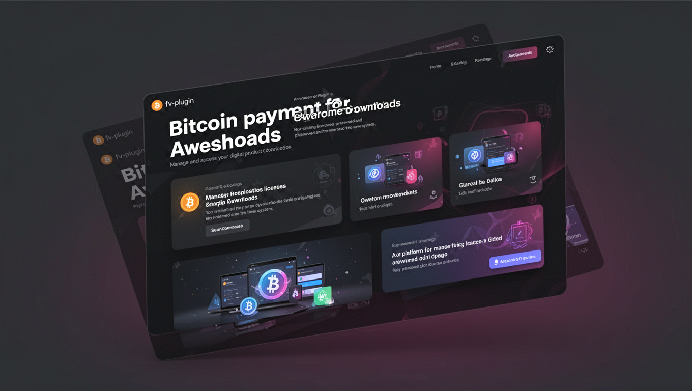 Preview of Bitcoin payment for Awesome Downloads