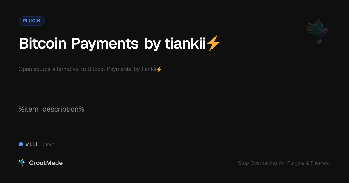 Preview of Bitcoin Payments by tiankii⚡️