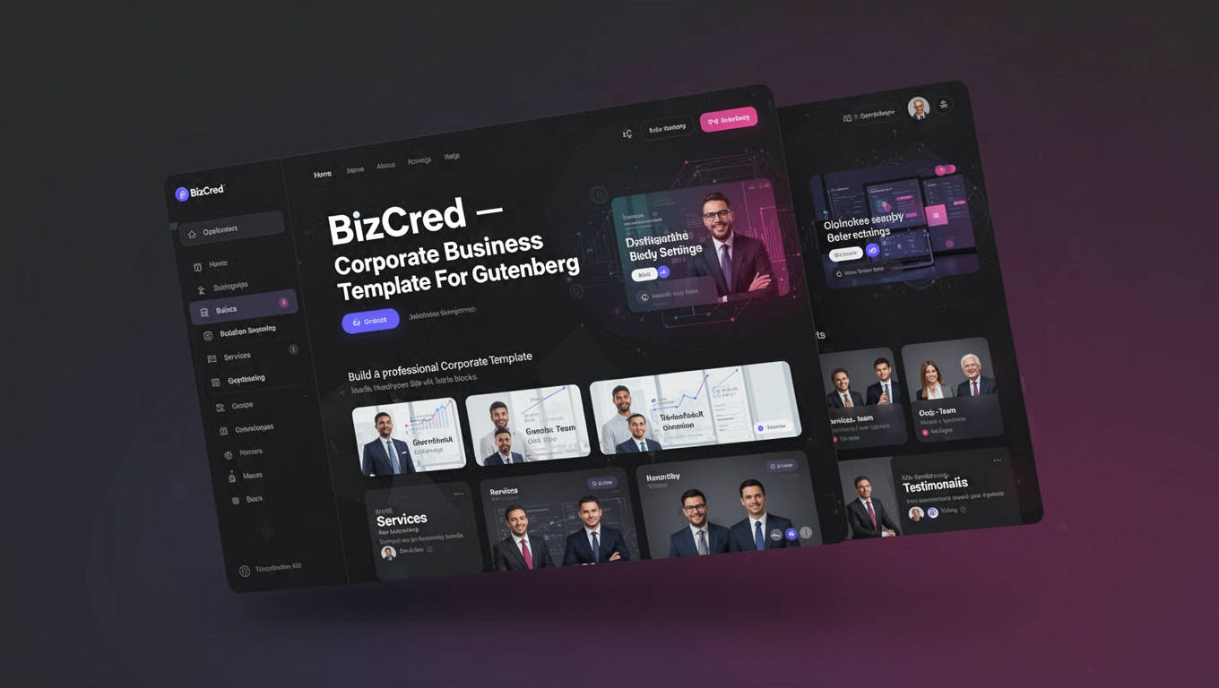 Preview of BizCred - Corporate Business Template For Gutenberg