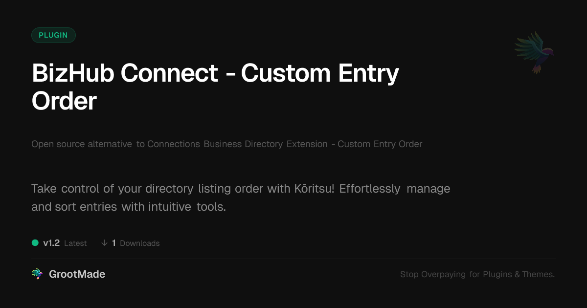 BizHub Connect - Custom Entry Order