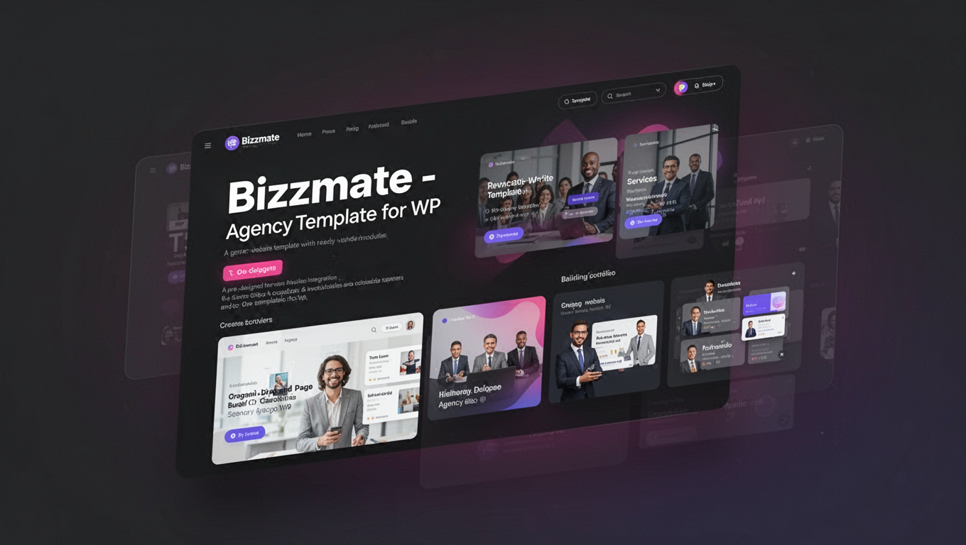 Preview of Bizzmate - Agency Template for WP