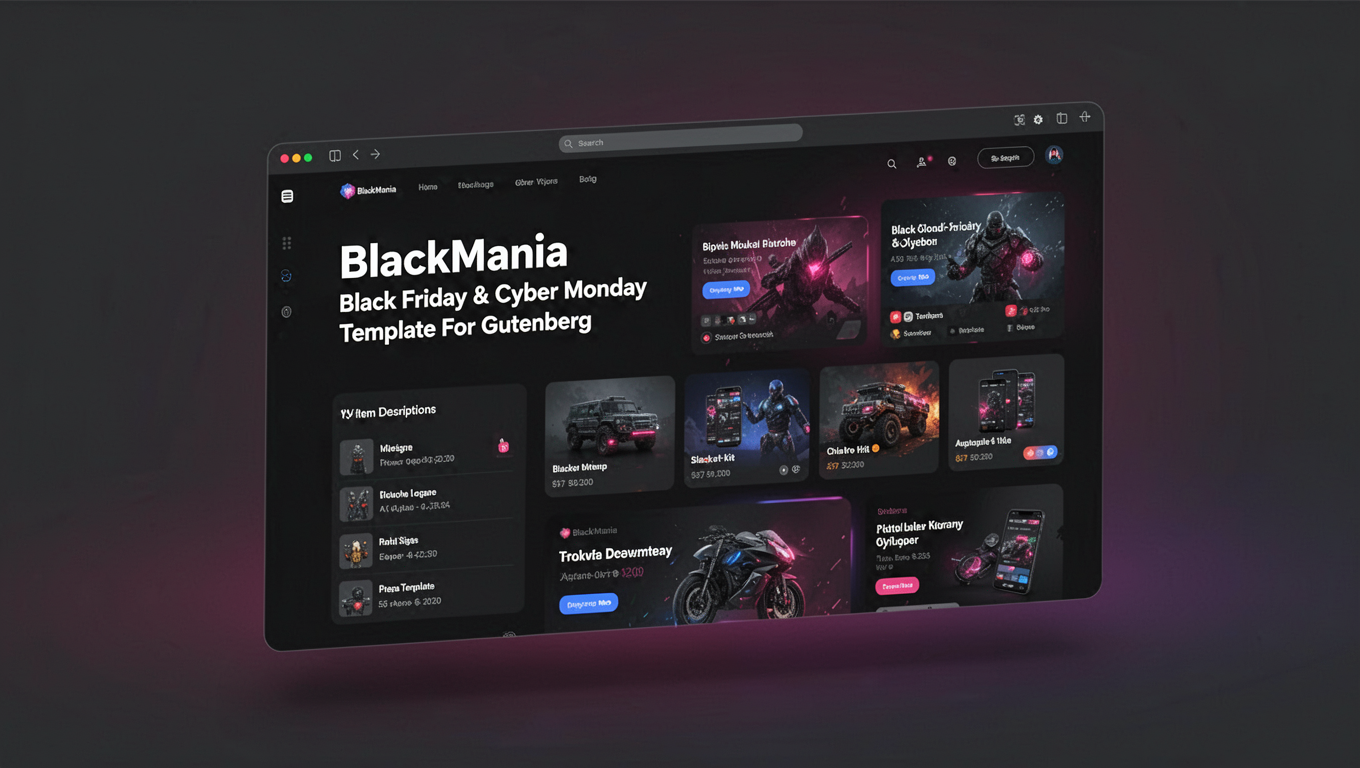 Preview of BlackMania - Black Friday & Cyber Monday Template For Gutenberg