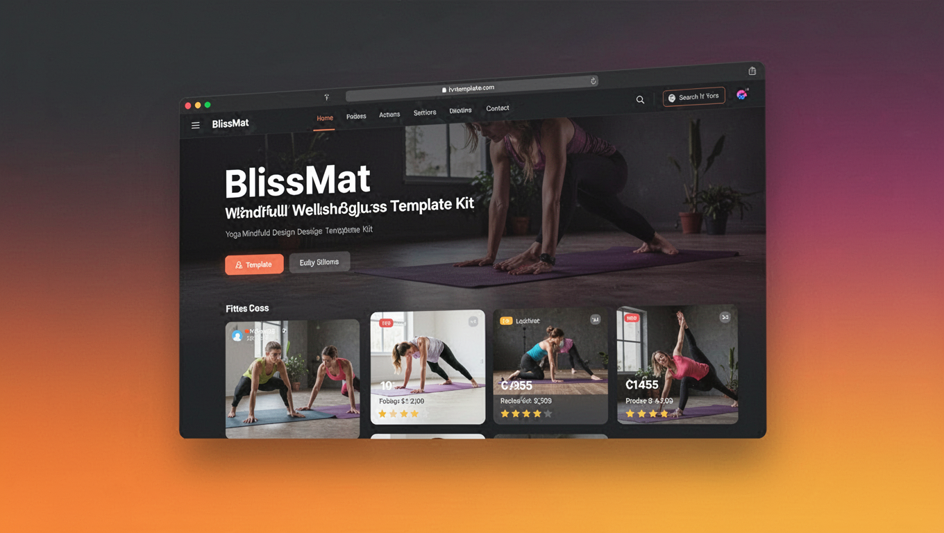 Preview of BlissMat Yoga Mindfull Wellness DesignMaster Template Kit