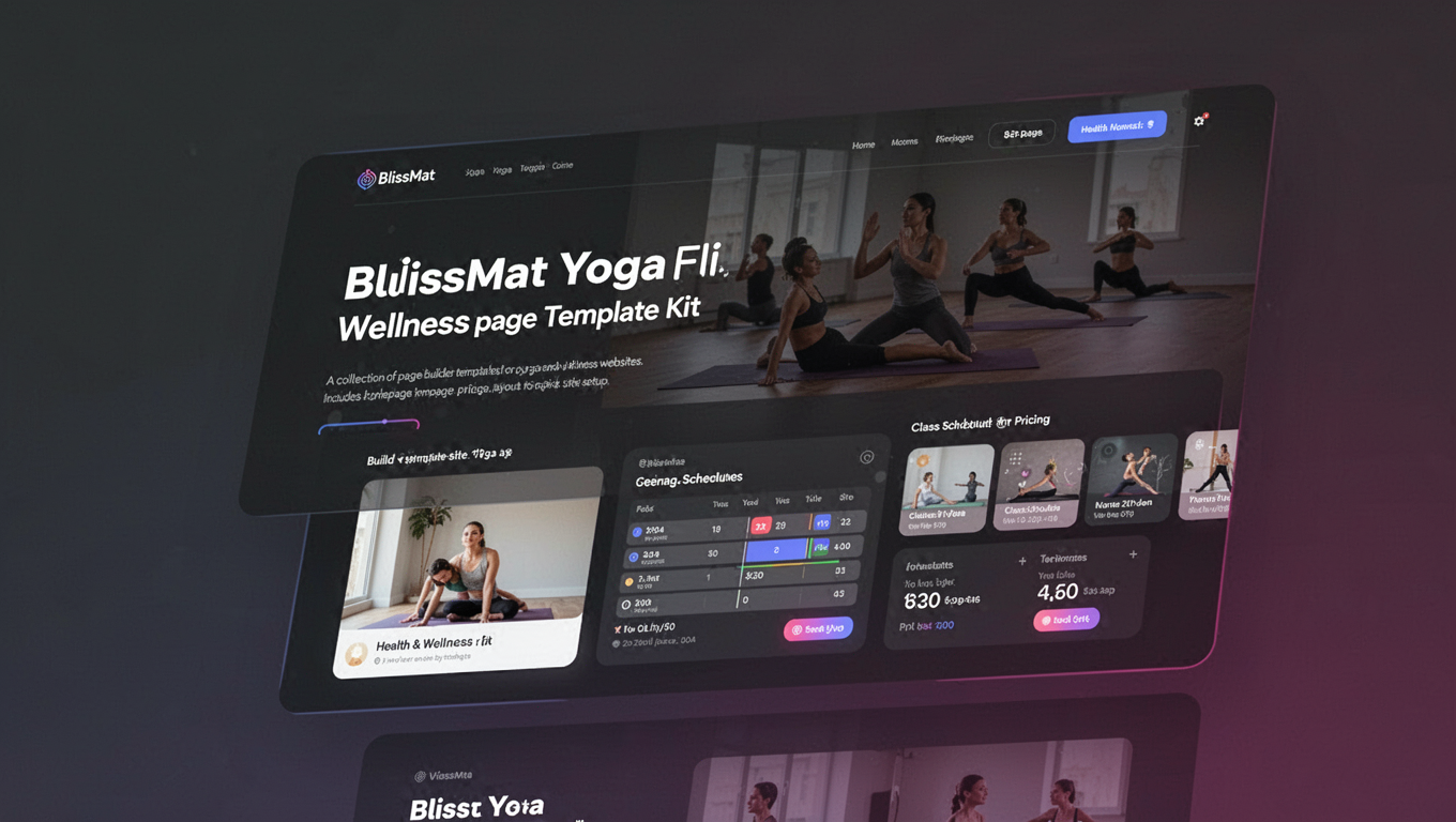 Preview of BlissMat Yoga Mindfull Wellness Elementor Template Kit