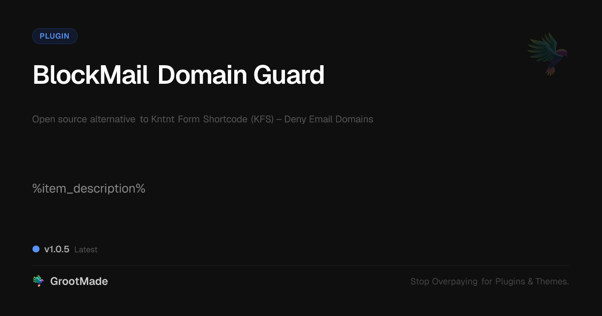 Preview of BlockMail Domain Guard