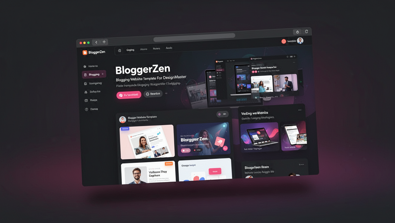 Preview of BloggerZen - Blogging Website Template For DesignMaster