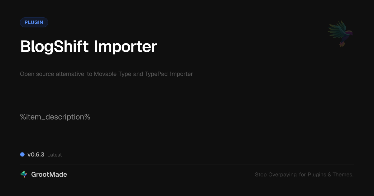 Preview of BlogShift Importer