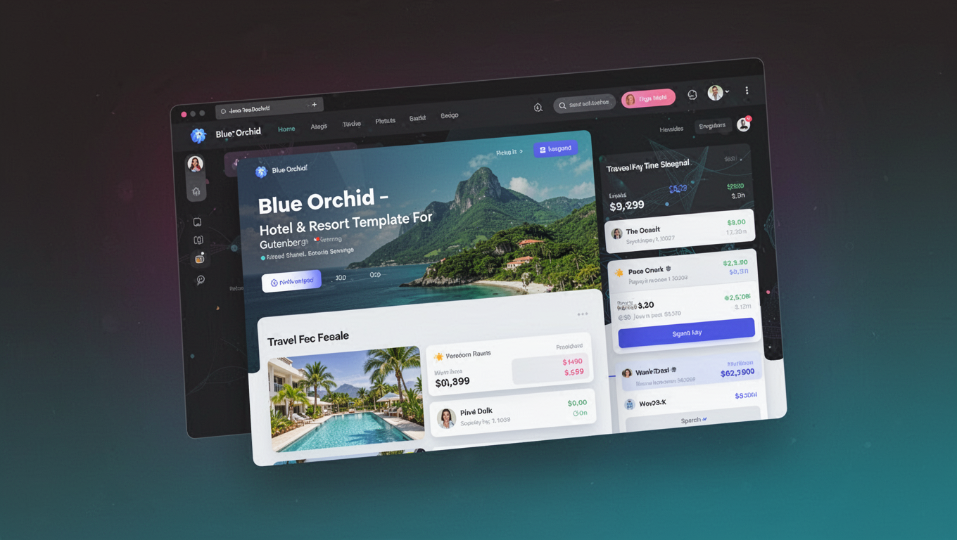 Preview of Blue Orchid - Hotel & Resort Template For Gutenberg