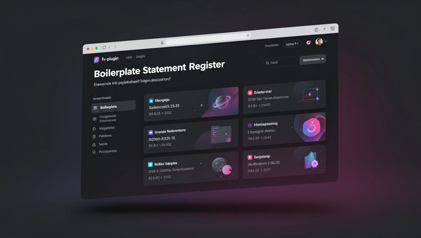 Preview of Boilerplate Statement Register