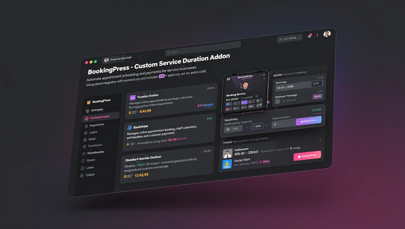 Preview of BookingPress - Custom Service Duration Addon