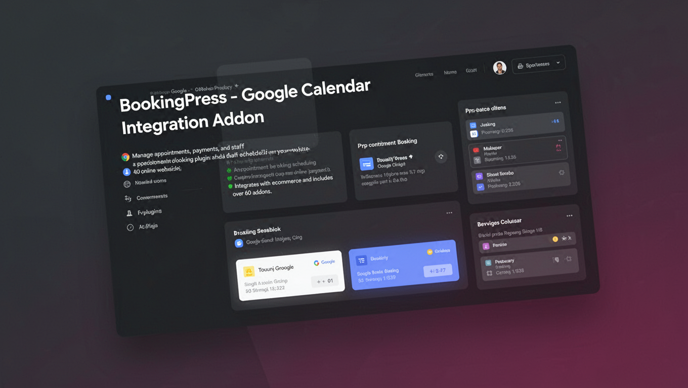 Preview of BookingPress - Google Calendar Integration Addon