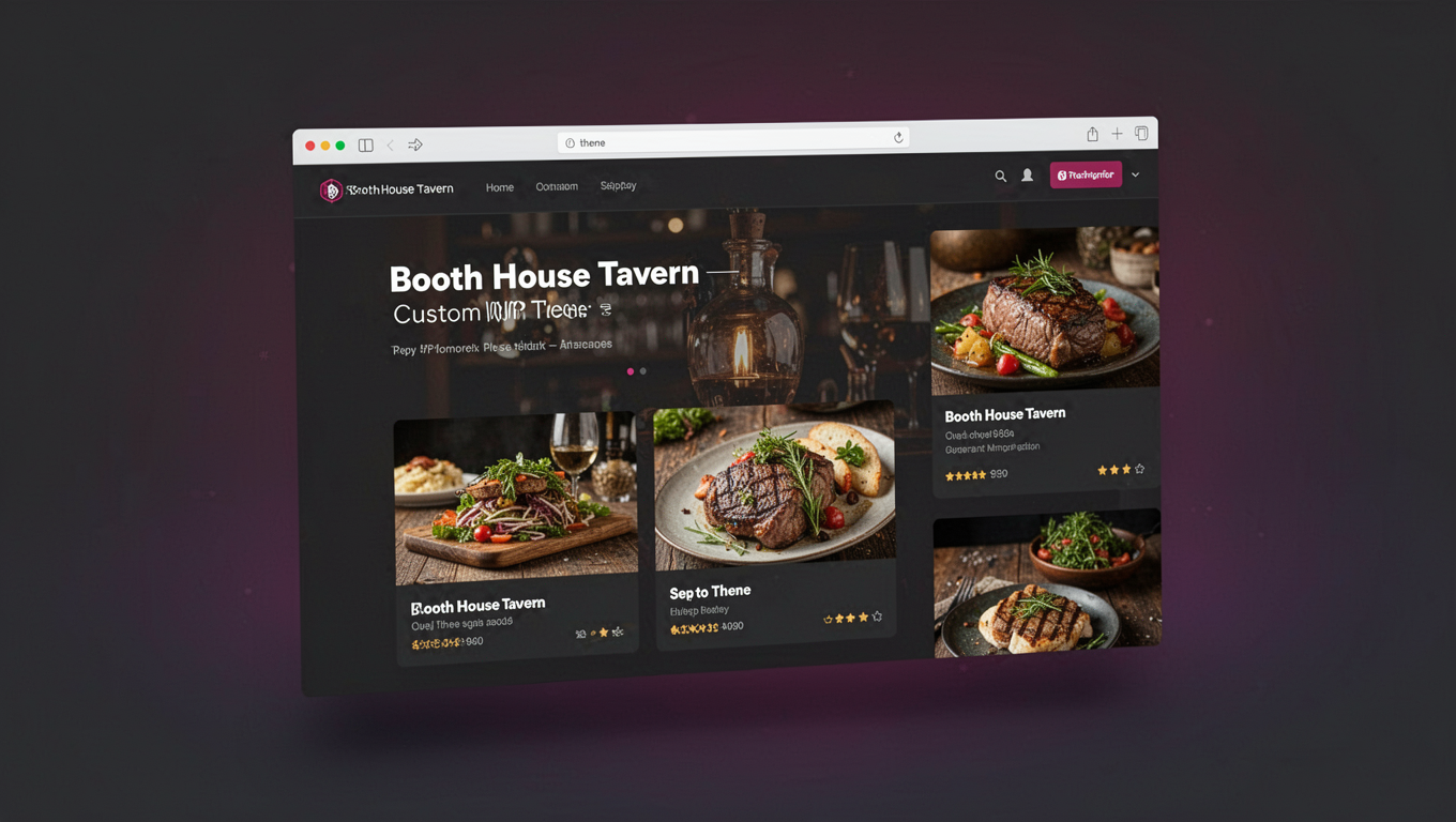 Preview of Booth House Tavern -- Custom WP Theme