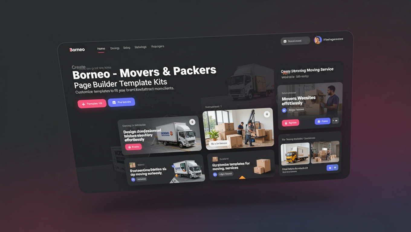 Preview of Borneo - Movers & Packers Elementor Template Kits