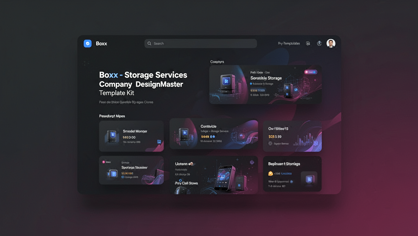 Preview of Boxx - Storage Services Company DesignMaster Template Kit