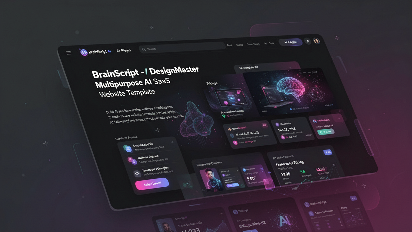 Preview of BrainScript AI - DesignMaster Multipurpose AI SaaS Website Template