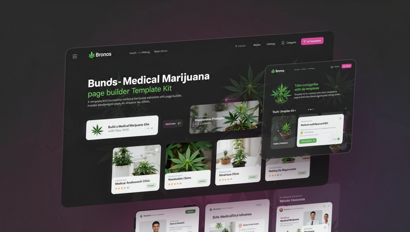 Preview of Bronos - Medical Marijuana Elementor Template Kit