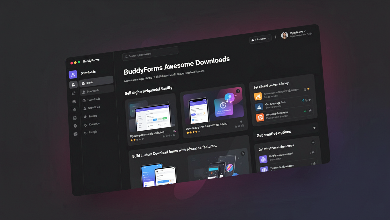 Preview of BuddyForms Awesome Downloads
