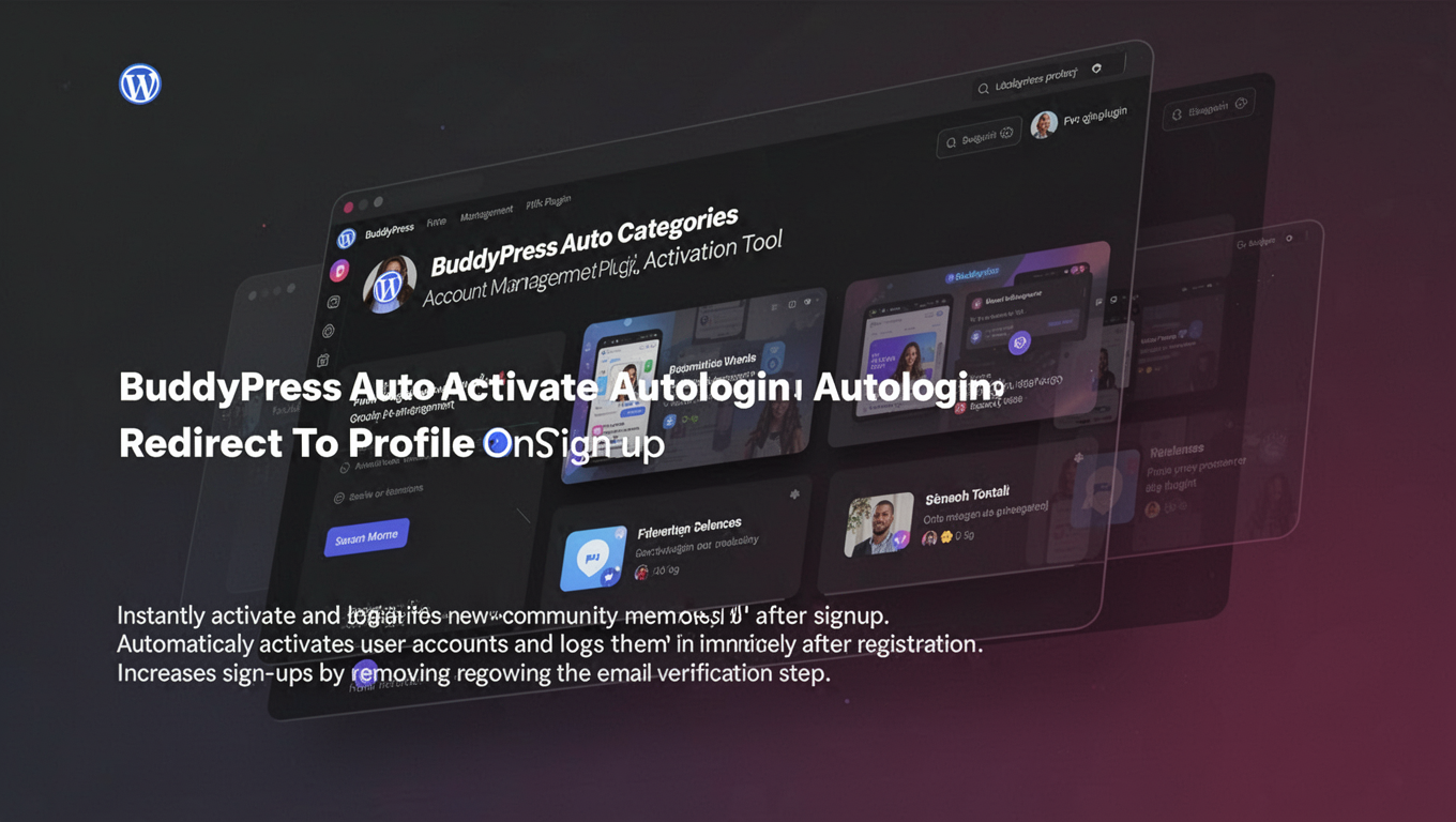 Preview of BuddyPress Auto Activate Autologin Redirect To Profile On Signup