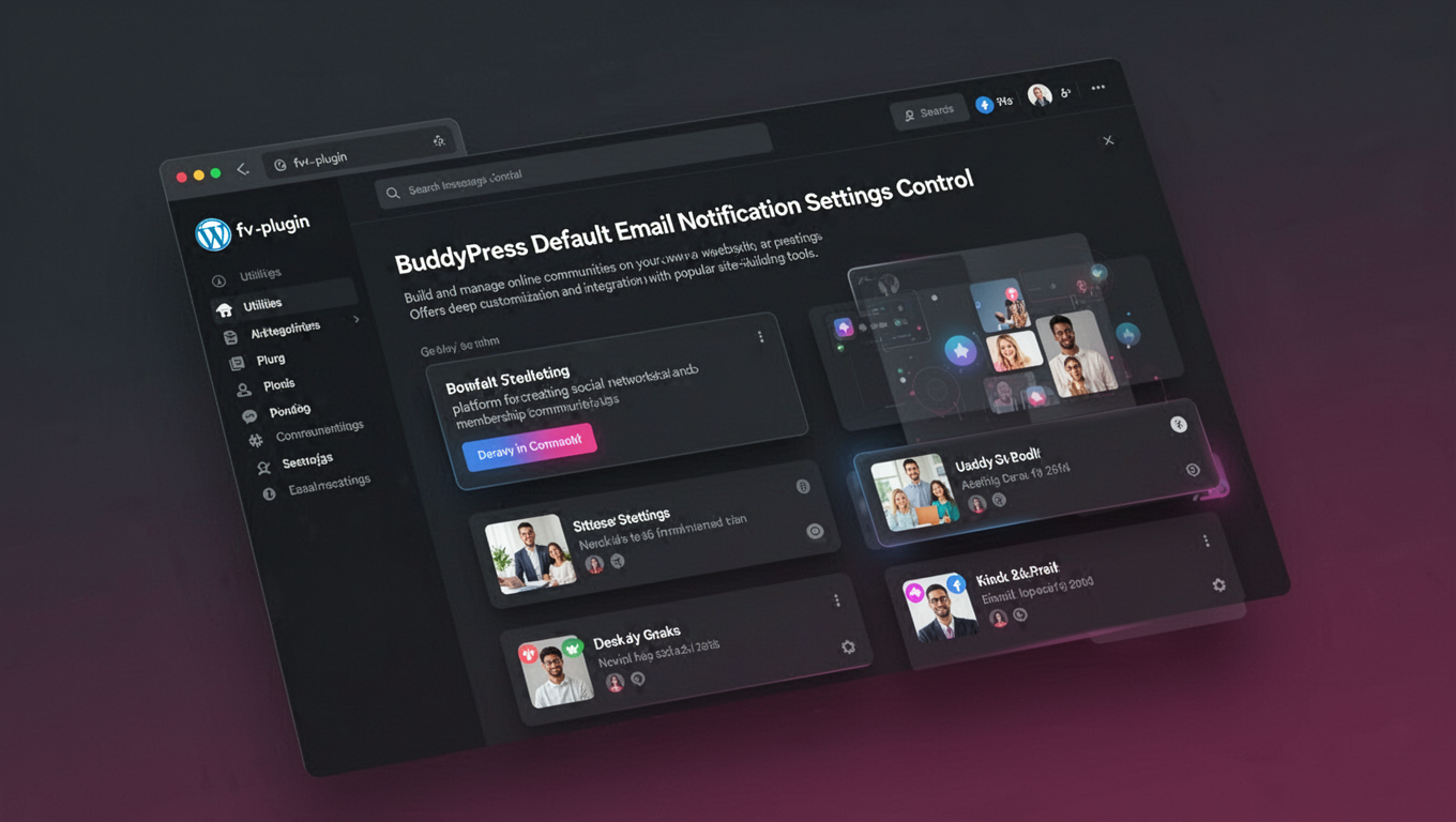 Preview of BuddyPress Default Email Notification Settings Control