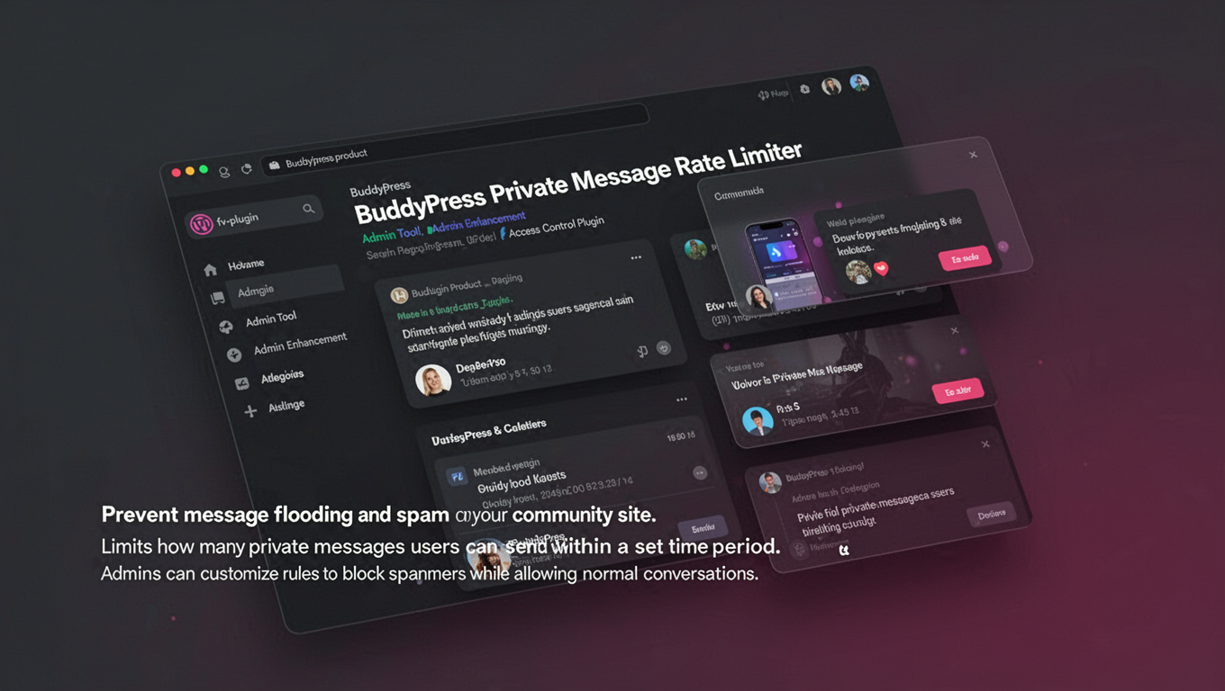 Preview of BuddyPress Private Message Rate Limiter