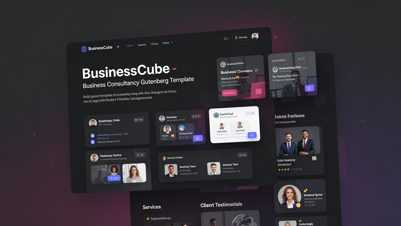 Preview of BusinessCube - Business Consultancy Gutenberg Template