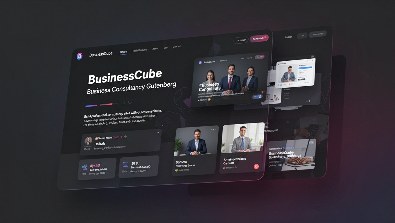 Preview of BusinessCube - Business Consultancy Gutenberg Template