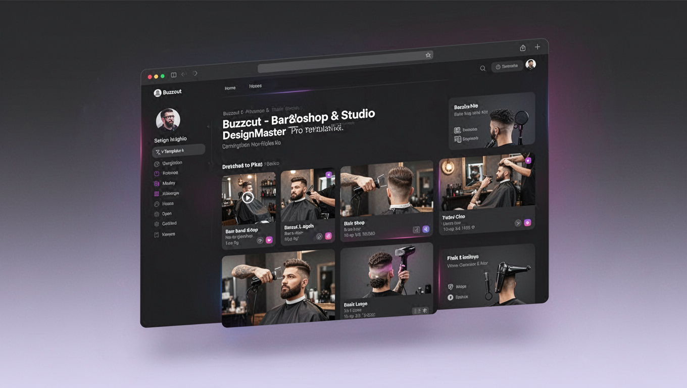 Preview of Buzzcut - Barbershop & Hair Studio DesignMaster Pro Template Kit