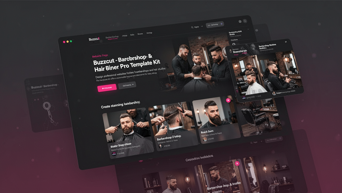 Preview of Buzzcut - Barbershop & Hair Studio Elementor Pro Template Kit