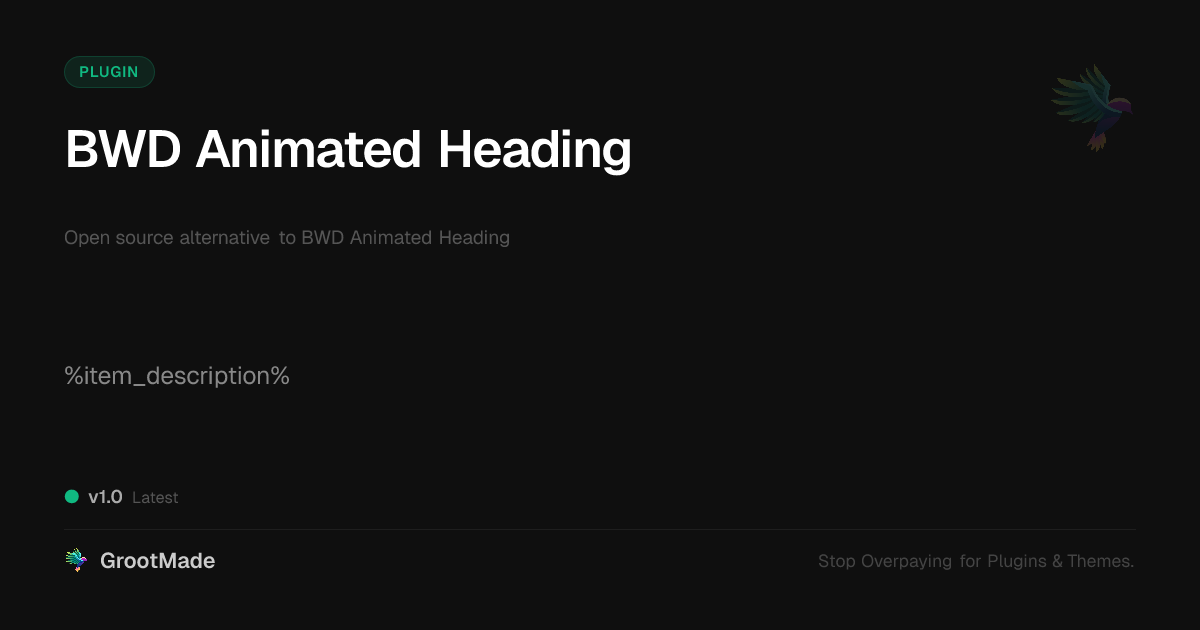 Preview of BWD Animated Heading