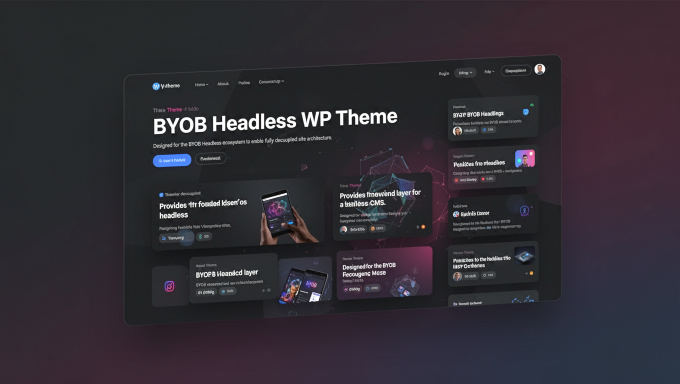 Preview of BYOB Headless WP Theme