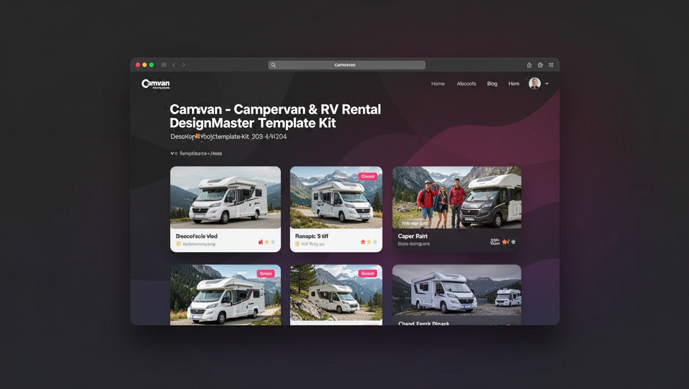 Preview of Camvan - Campervan & RV Rental DesignMaster Template Kit