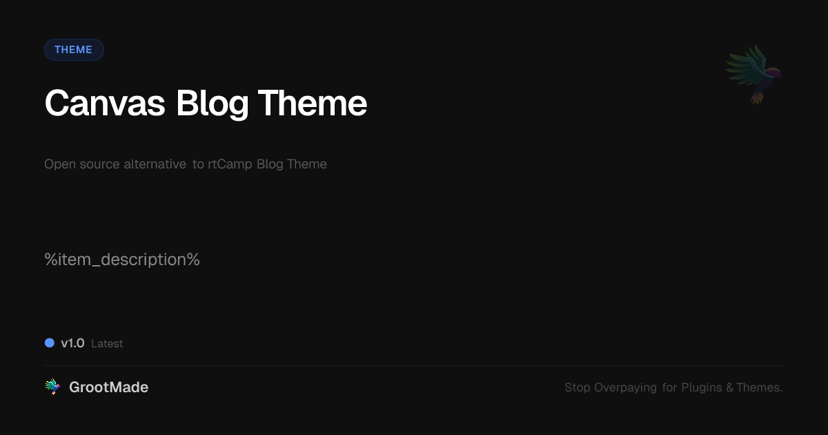 Preview of Canvas Blog Theme