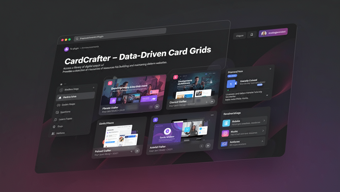 Preview of CardCrafter – Data-Driven Card Grids