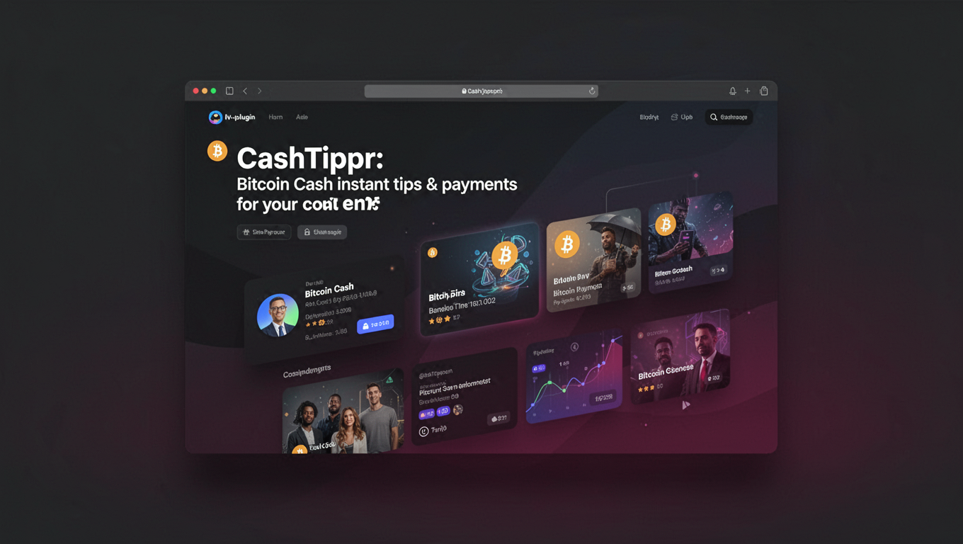 Preview of CashTippr: Bitcoin Cash instant tips & payments for your content